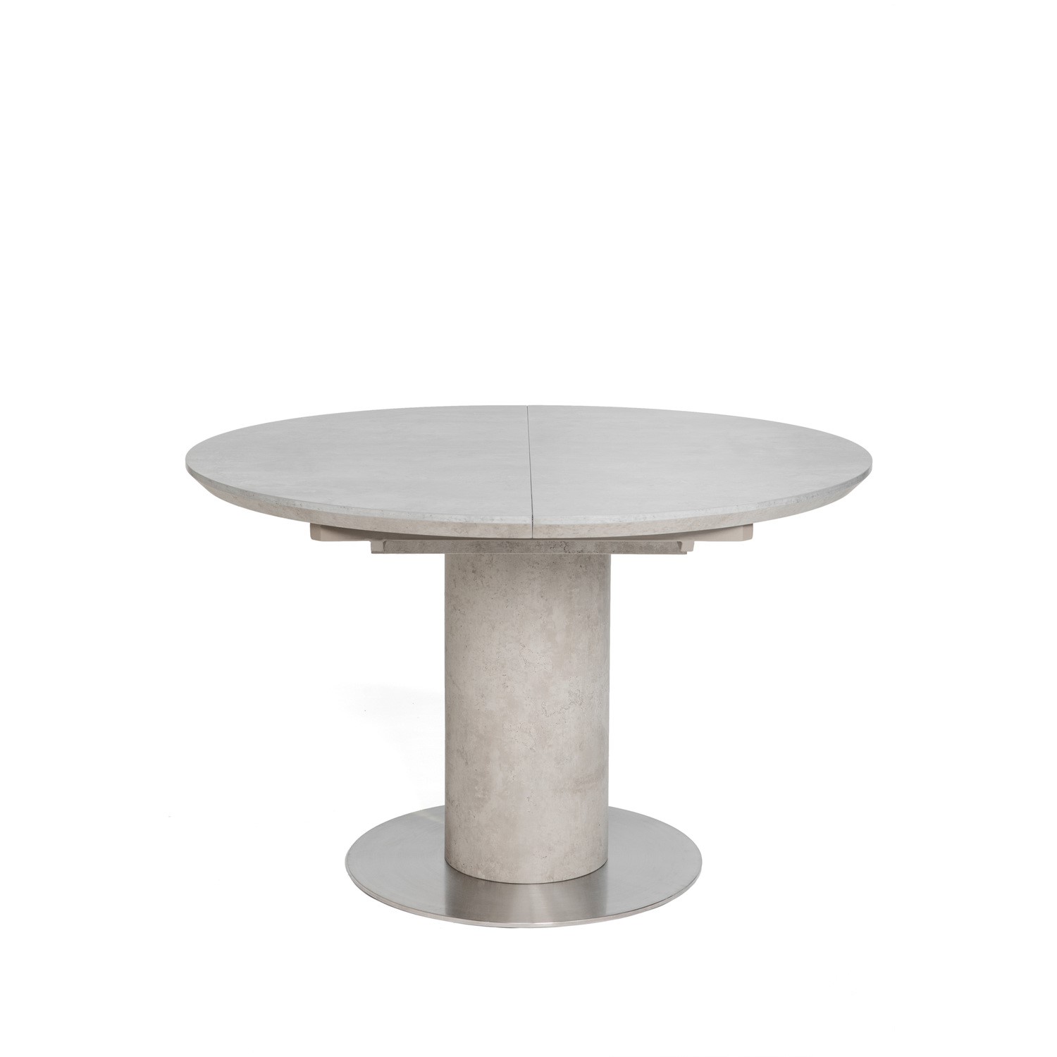 Read more about Grey concrete effect round extendable dining table seats 4-6 etan